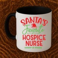 SantaS Favorite Hospice Nurse Christmas Cool Gift Coffee Mug thumb 2