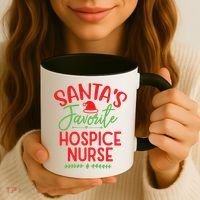 SantaS Favorite Hospice Nurse Christmas Cool Gift Coffee Mug thumb 3