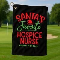 SantaS Favorite Hospice Nurse Christmas Cool Gift Golf Towel thumb 1