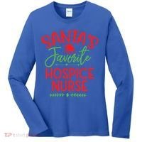 SantaS Favorite Hospice Nurse Christmas Cool Gift Women's Long Sleeve Shirt thumb 0