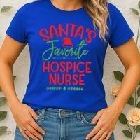SantaS Favorite Hospice Nurse Christmas Cool Gift Women's T-Shirt thumb 2
