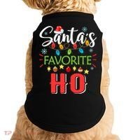 SantaS Favorite Ho Xmas Light Santa Hat Christmas Gift Doggie Tank thumb 0