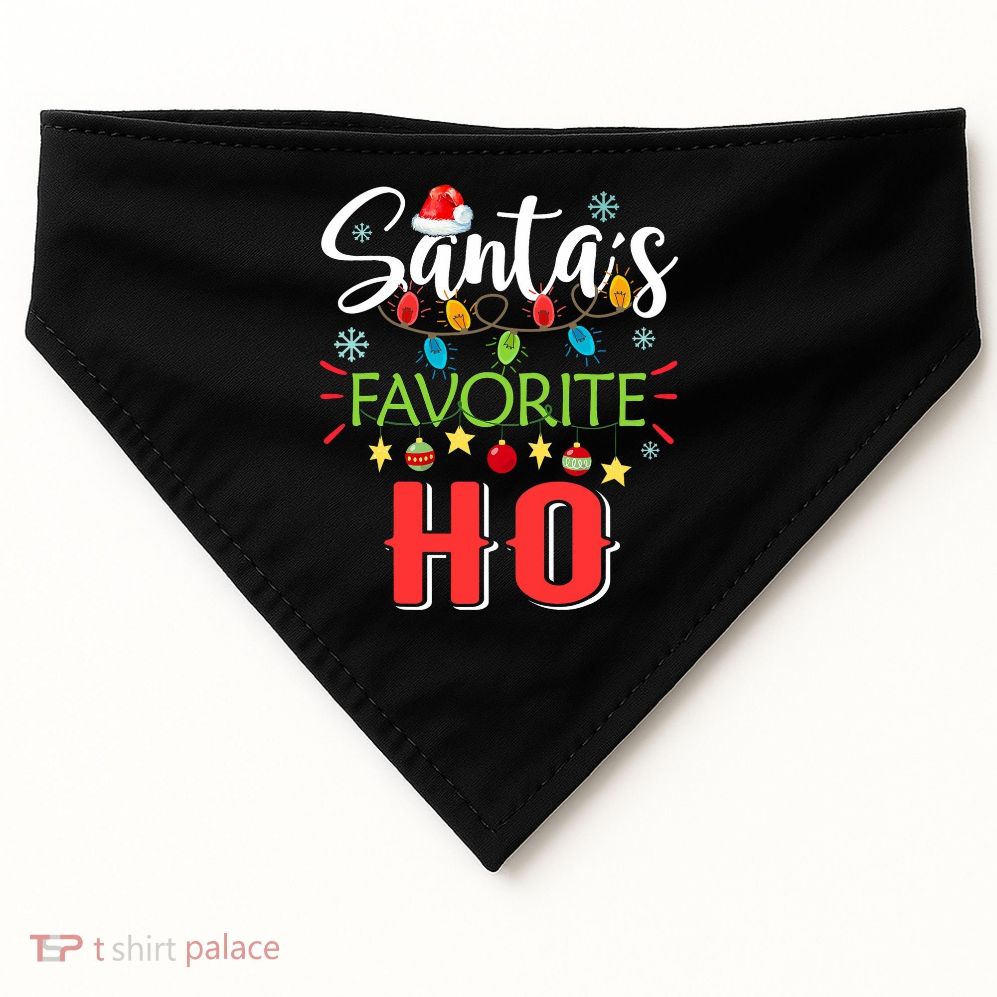 SantaS Favorite Ho Xmas Light Santa Hat Christmas Gift USA-Made Doggie Bandana