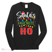 SantaS Favorite Ho Xmas Light Santa Hat Christmas Gift Long Sleeve Shirt thumb 0