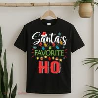 SantaS Favorite Ho Xmas Light Santa Hat Christmas Gift T-Shirt thumb 2