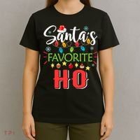 SantaS Favorite Ho Xmas Light Santa Hat Christmas Gift T-Shirt thumb 4