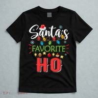 SantaS Favorite Ho Xmas Light Santa Hat Christmas Gift T-Shirt thumb 5