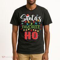 SantaS Favorite Ho Xmas Light Santa Hat Christmas Gift Tall T-Shirt thumb 2