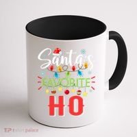 SantaS Favorite Ho Xmas Light Santa Hat Christmas Gift Coffee Mug thumb 1