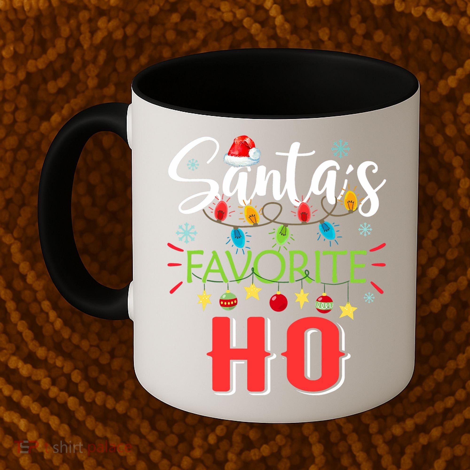 SantaS Favorite Ho Xmas Light Santa Hat Christmas Gift Coffee Mug
