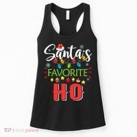 SantaS Favorite Ho Xmas Light Santa Hat Christmas Gift Women's Tank Top thumb 0