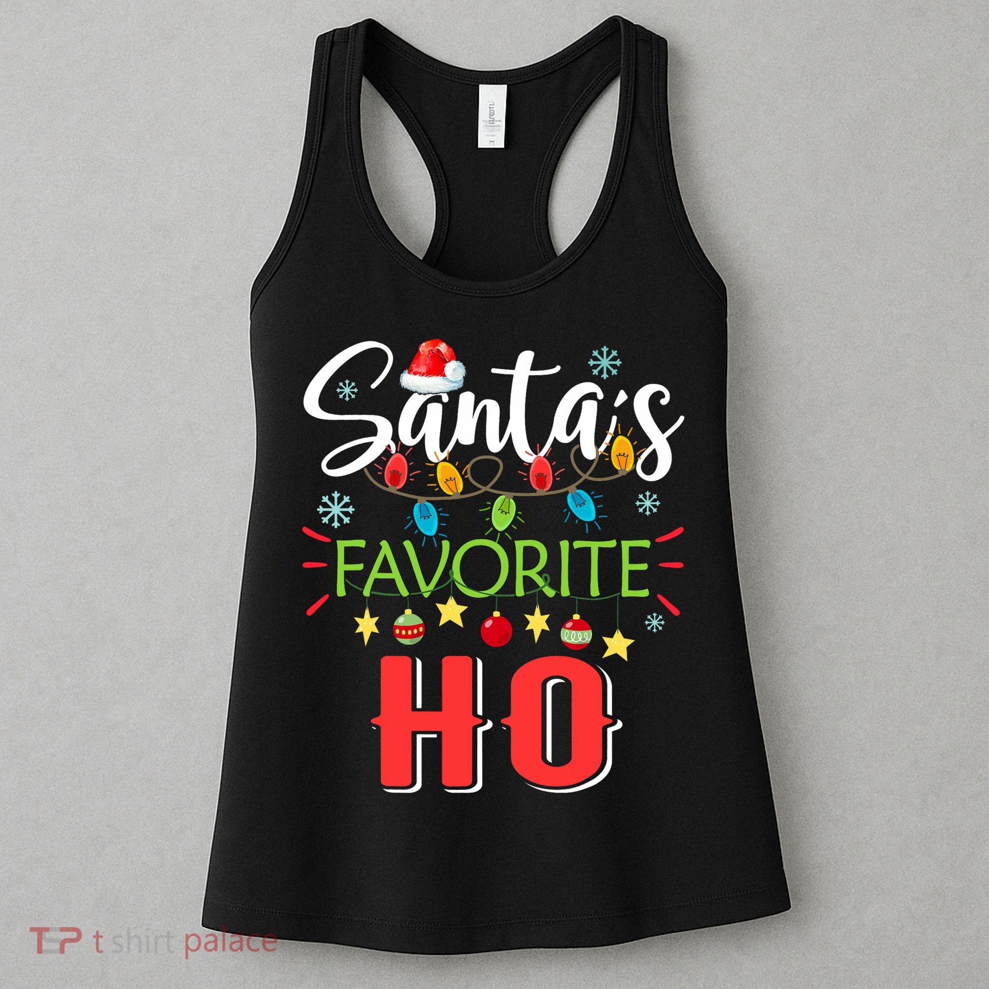 SantaS Favorite Ho Xmas Light Santa Hat Christmas Gift Women's Tank Top