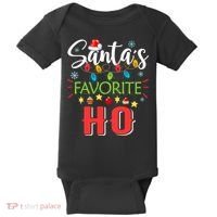 SantaS Favorite Ho Xmas Light Santa Hat Christmas Gift Baby Bodysuit thumb 0