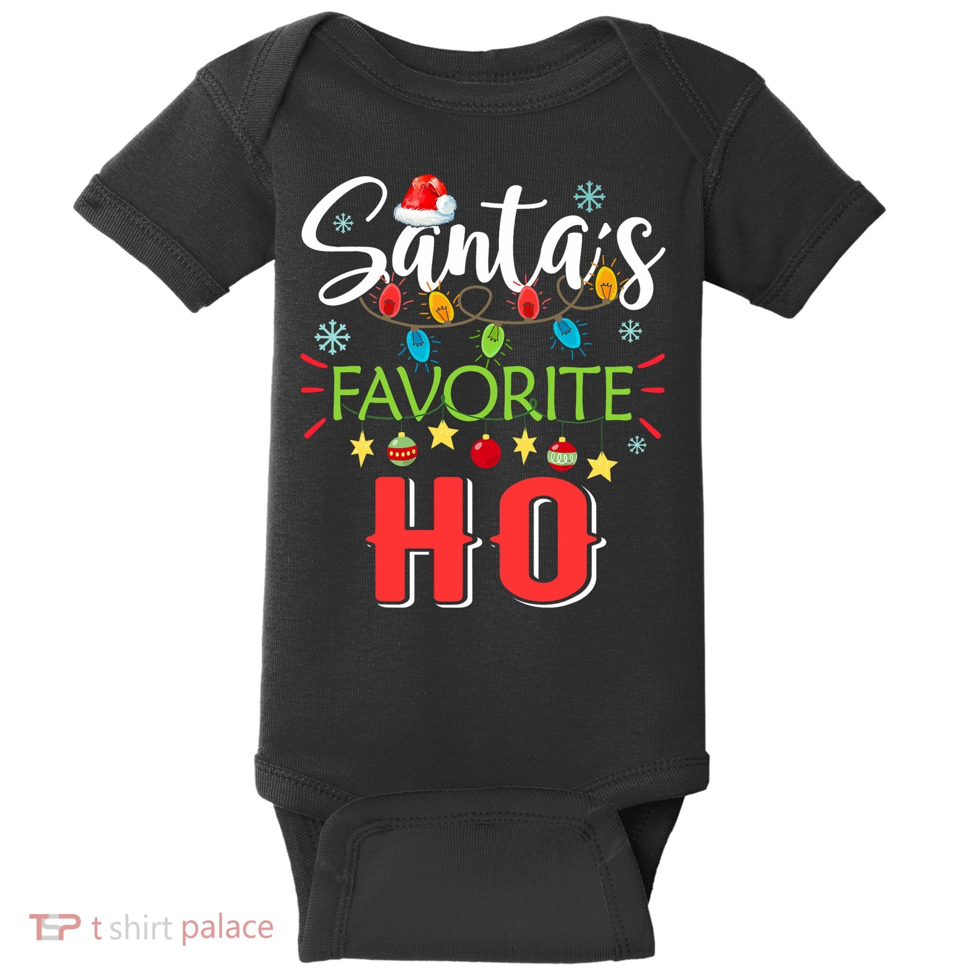 SantaS Favorite Ho Xmas Light Santa Hat Christmas Gift Baby Bodysuit