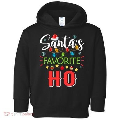 SantaS Favorite Ho Xmas Light Santa Hat Christmas Gift Toddler Hoodie