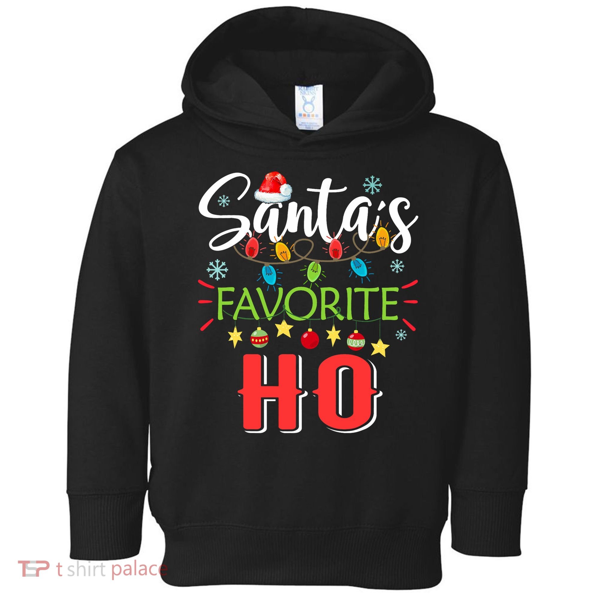 SantaS Favorite Ho Xmas Light Santa Hat Christmas Gift Toddler Hoodie