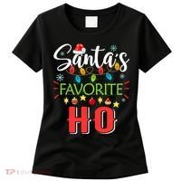 SantaS Favorite Ho Xmas Light Santa Hat Christmas Gift Women's T-Shirt thumb 0