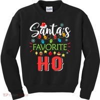 SantaS Favorite Ho Xmas Light Santa Hat Christmas Gift Kids Sweatshirt thumb 0