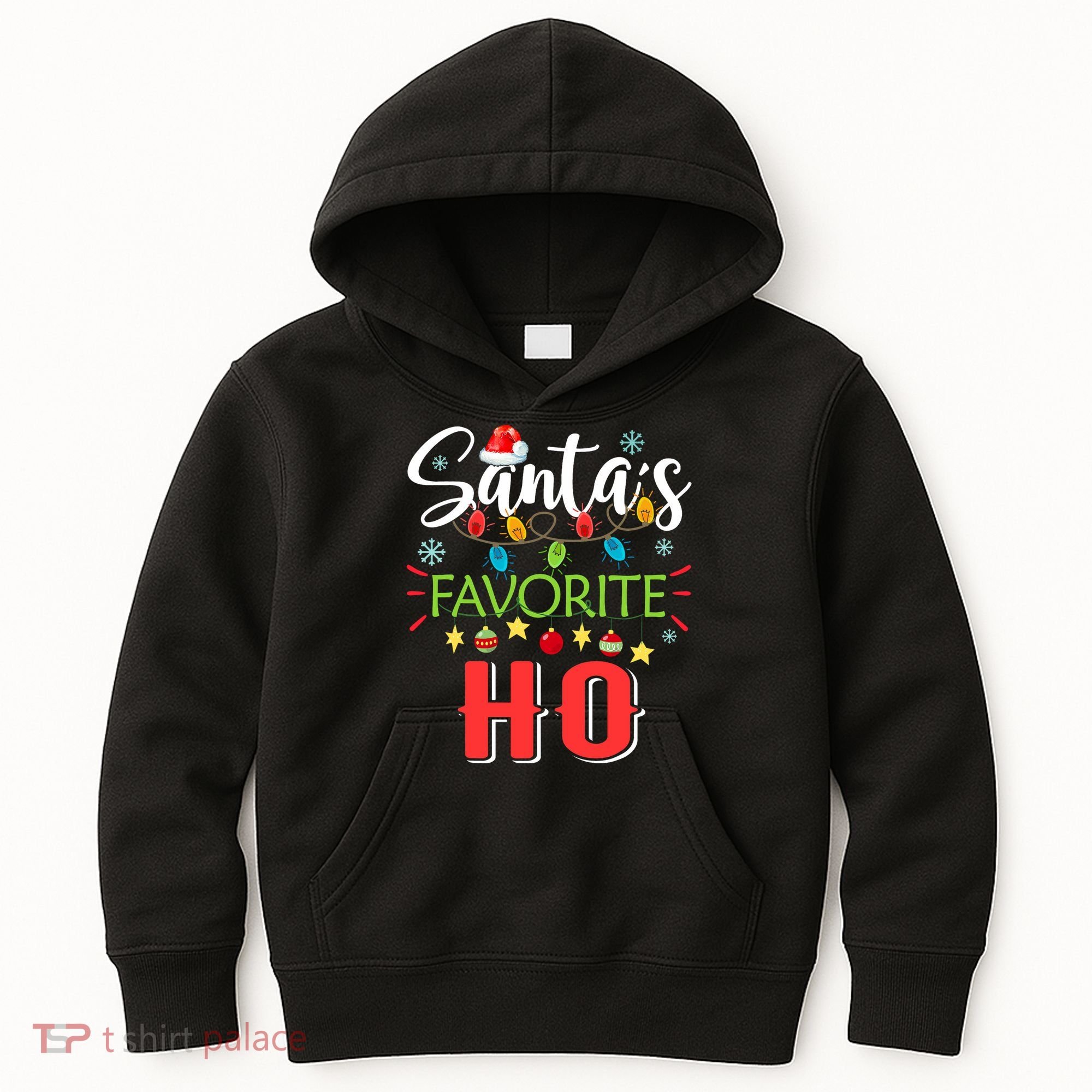 SantaS Favorite Ho Xmas Light Santa Hat Christmas Gift Kids Hoodie