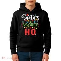 SantaS Favorite Ho Xmas Light Santa Hat Christmas Gift Kids Hoodie thumb 4