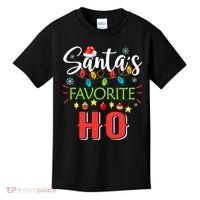 SantaS Favorite Ho Xmas Light Santa Hat Christmas Gift Kids T-Shirt thumb 0