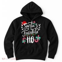 Santas Favorite Ho Funny Christmas Santa Hat Xmas Pajamas Hoodie thumb 0