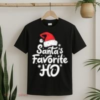 Santa's Favorite Ho Funny Christmas Women Xmas Santa Hat TShirt T-Shirt thumb 2