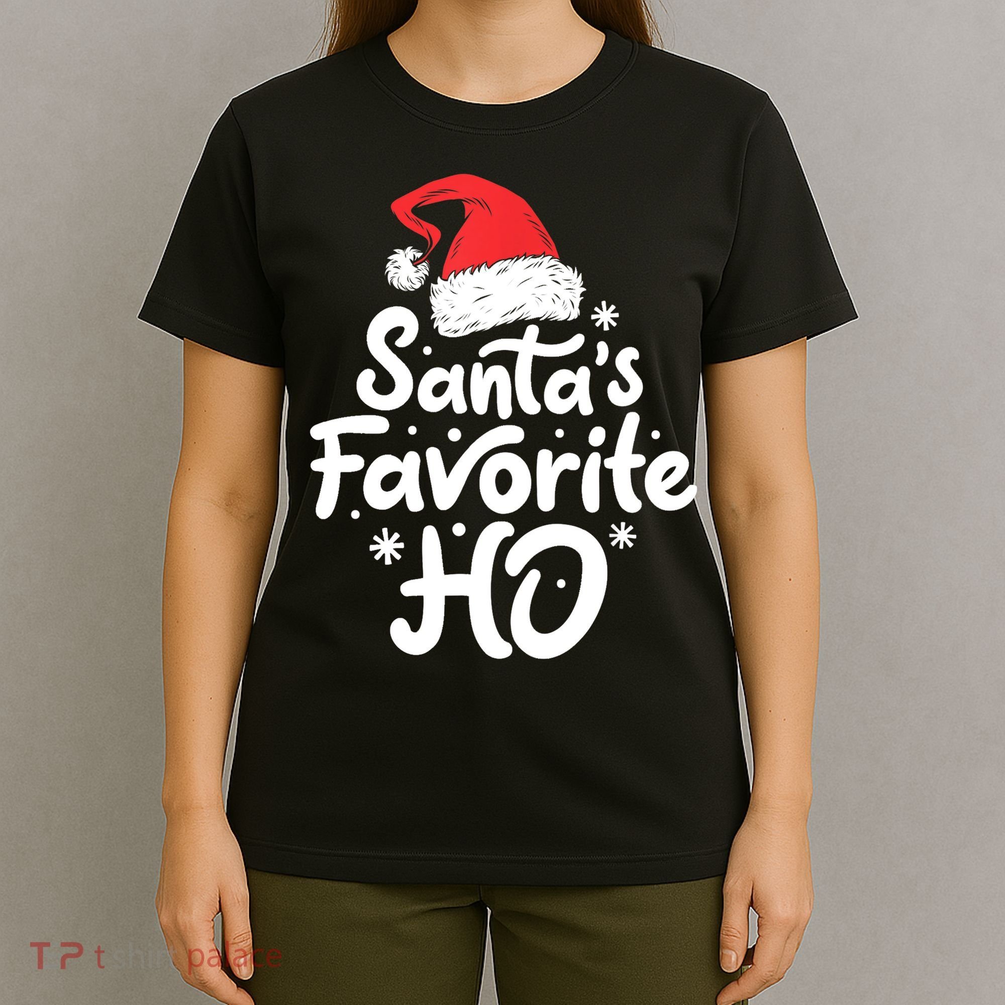 Santa's Favorite Ho Funny Christmas Women Xmas Santa Hat TShirt T-Shirt