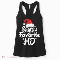 Santa's Favorite Ho Funny Christmas Women Xmas Santa Hat TShirt Women's Tank Top thumb 0
