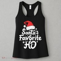 Santa's Favorite Ho Funny Christmas Women Xmas Santa Hat TShirt Women's Tank Top thumb 3