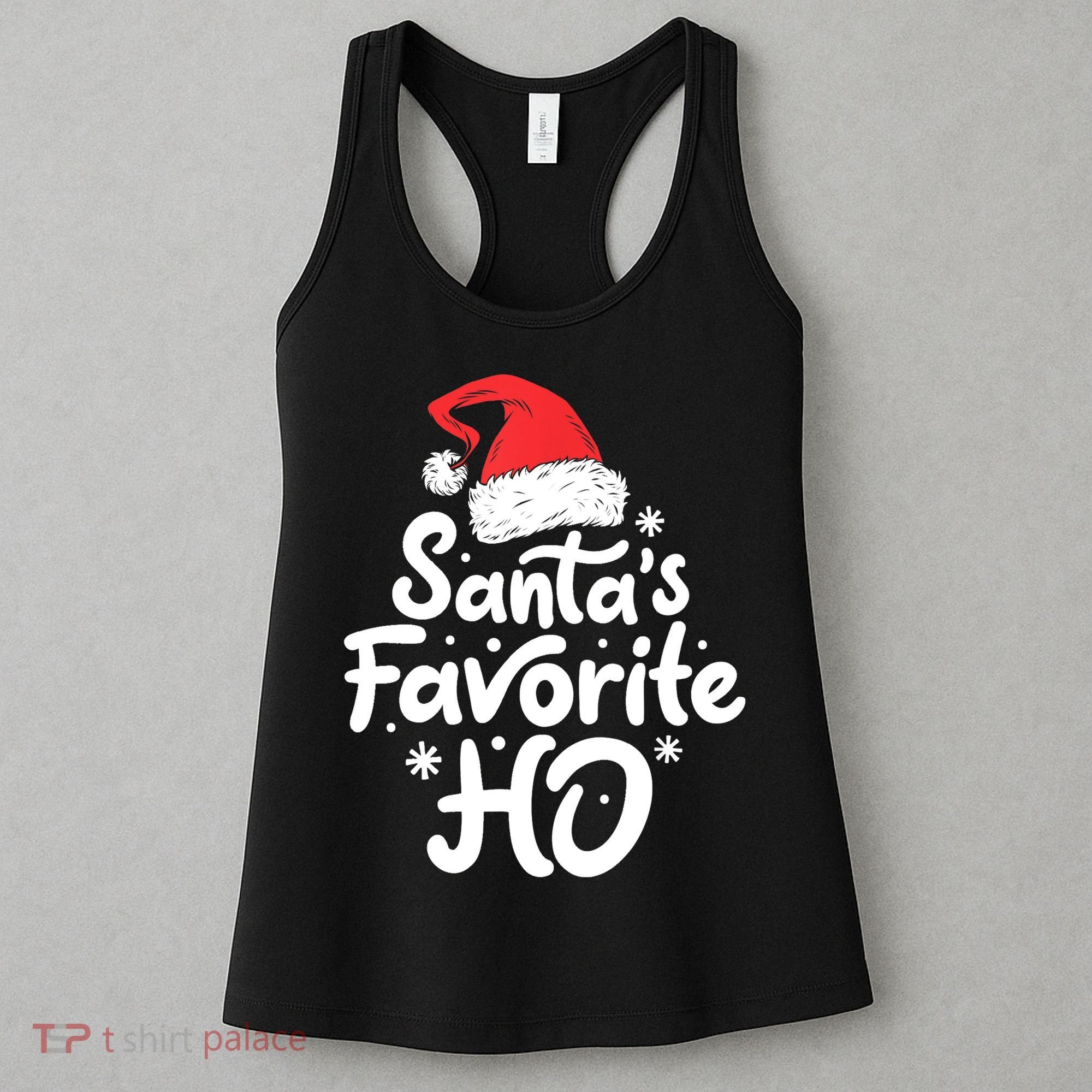 Santa's Favorite Ho Funny Christmas Women Xmas Santa Hat TShirt Women's Tank Top
