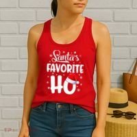 SantaS Favorite Ho Funny Merry Christmas Xmas Family Matching Pjs Women's Tank Top thumb 2