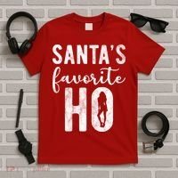 SantaS Favorite Ho Funny Xmas Christmas T-Shirt thumb 5