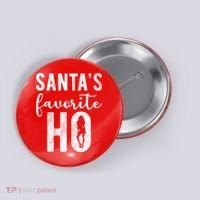 SantaS Favorite Ho Funny Xmas Christmas Button thumb 0