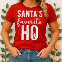 SantaS Favorite Ho Funny Xmas Christmas Women's T-Shirt thumb 2