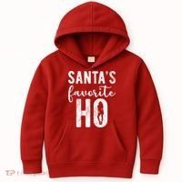 SantaS Favorite Ho Funny Xmas Christmas Kids Hoodie thumb 0