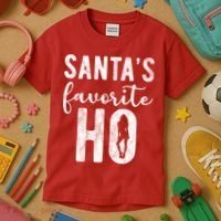 SantaS Favorite Ho Funny Xmas Christmas Kids T-Shirt thumb 3