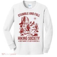 Stumble & Fall Hiking Society DonT Worry ItS A Scratch Kids Long Sleeve Shirt thumb 0