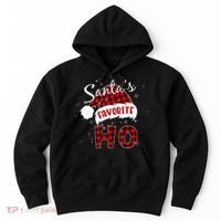 Santas Favorite Ho Christmas Red Plaid Buffalo Pajama Hoodie thumb 0