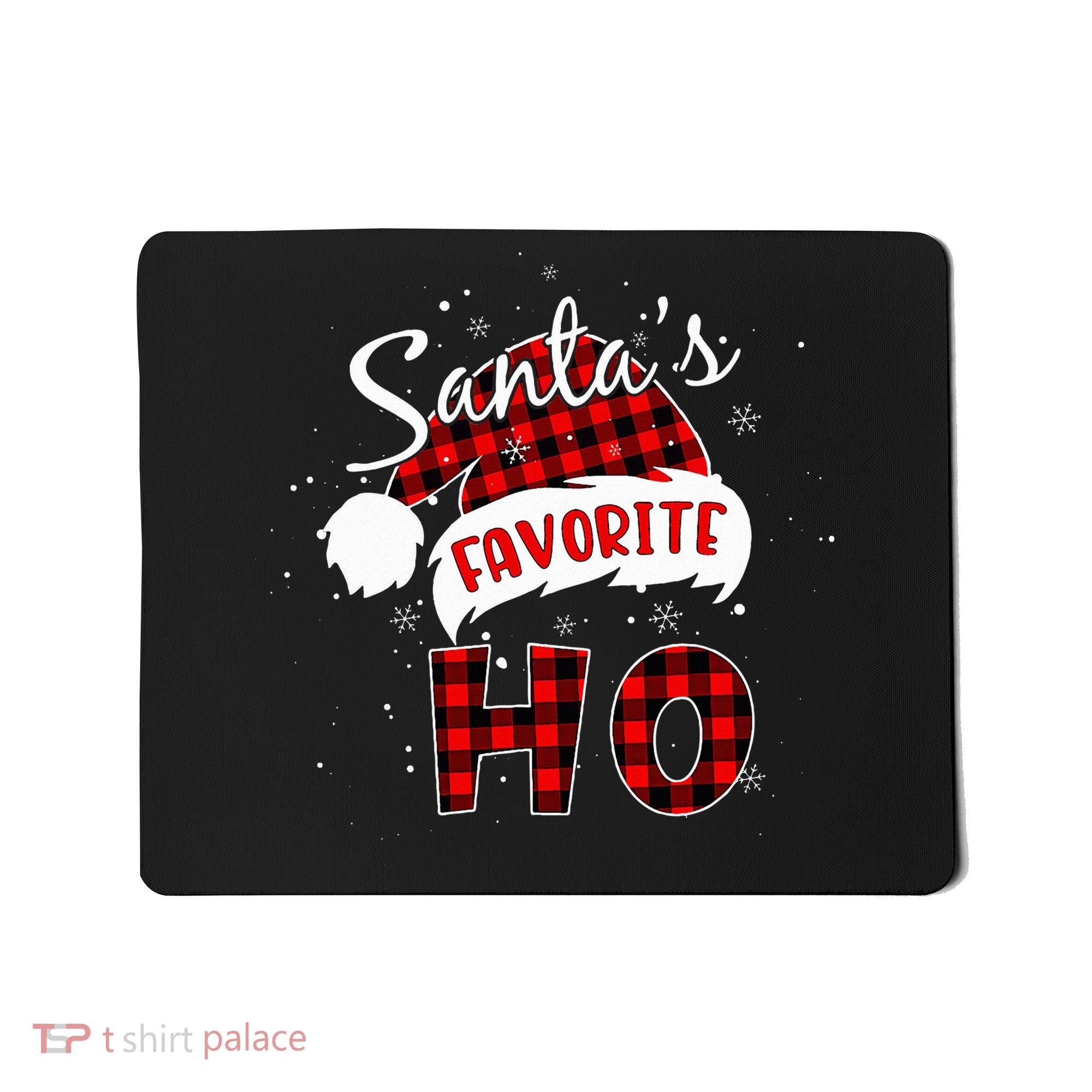 Santas Favorite Ho Christmas Red Plaid Buffalo Pajama Mousepad