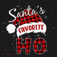 Santas Favorite Ho Christmas Red Plaid Buffalo Pajama Women's T-Shirt thumb 6