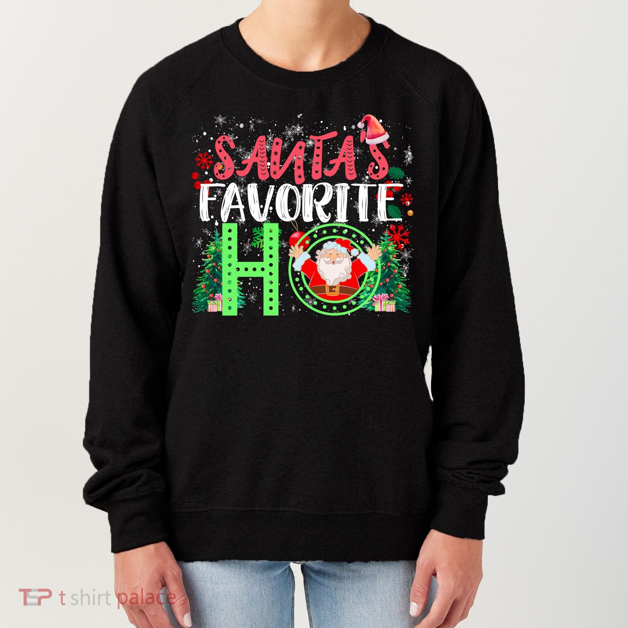 SantaS Favorite Ho Gift Christmas Gift Funny Cute Gift Women's Sweatshirt