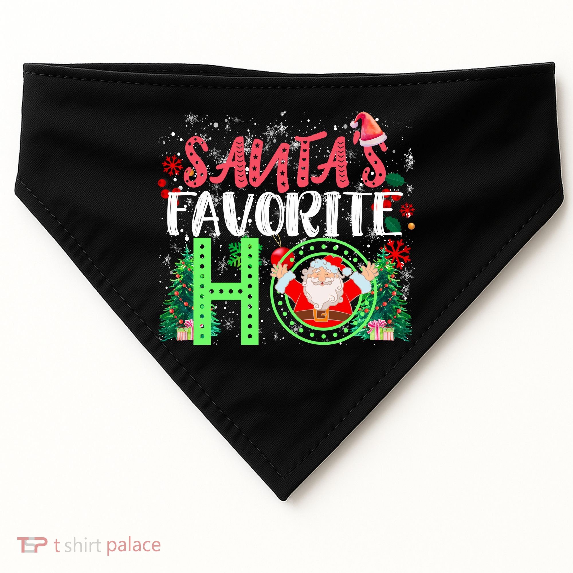 SantaS Favorite Ho Gift Christmas Gift Funny Cute Gift USA-Made Doggie Bandana