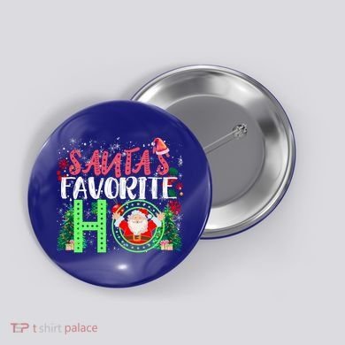 SantaS Favorite Ho Gift Christmas Gift Funny Cute Gift Button