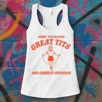 Sorry For Having Great Tits Funny Feminism Women's Tank Top thumb 3
