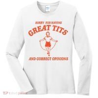 Sorry For Having Great Tits Funny Feminism Women's Long Sleeve Shirt thumb 0