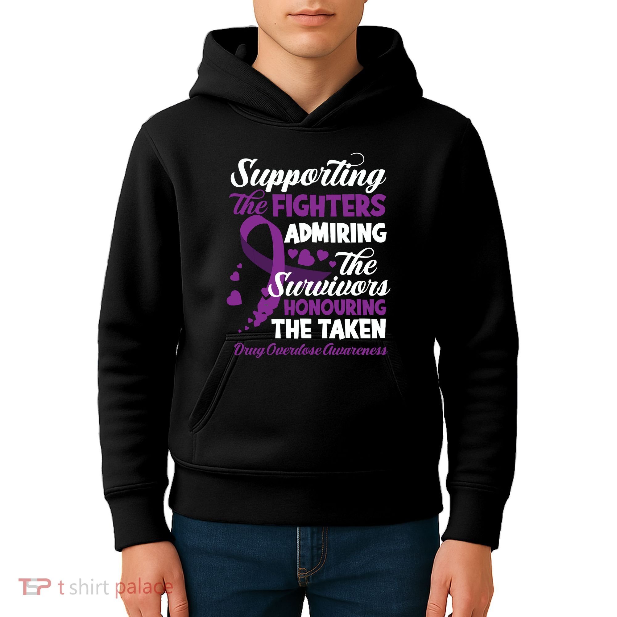 Support Fighters Honouring Taken Drug Overdose Awareness Kids Hoodie