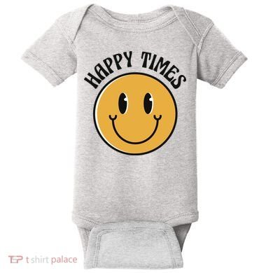 Smiley Face Happy Times Baby Bodysuit