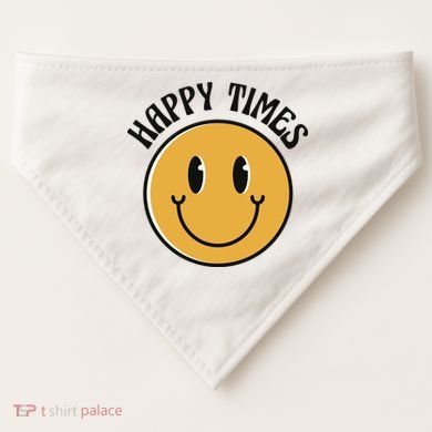 Smiley Face Happy Times USA-Made Doggie Bandana