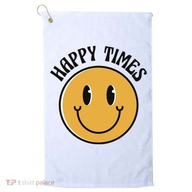 Smiley Face Happy Times Golf Towel